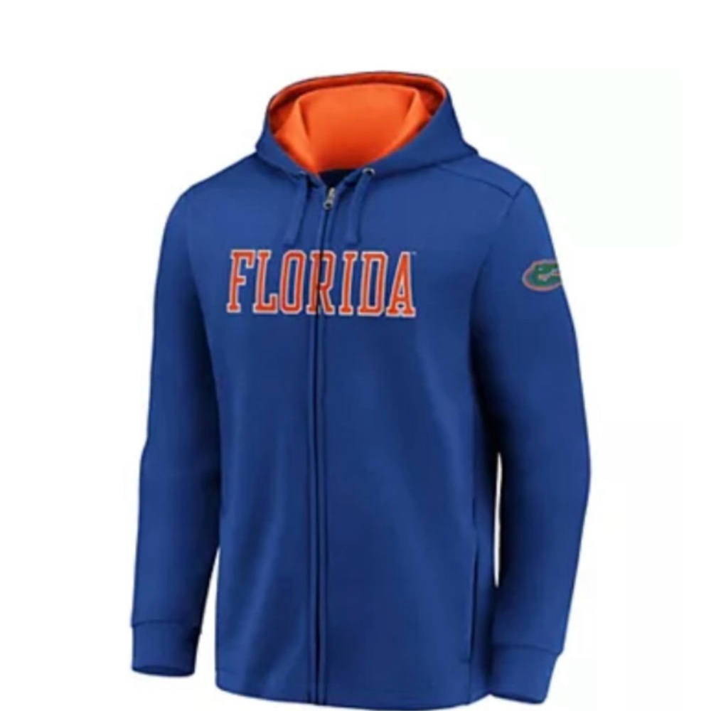 Fanatics Blue and Orange Florida zip-front hoodie sweatshirt